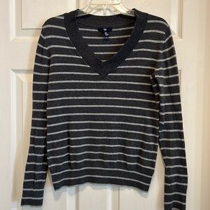 Gap Striped V Neck Sweater